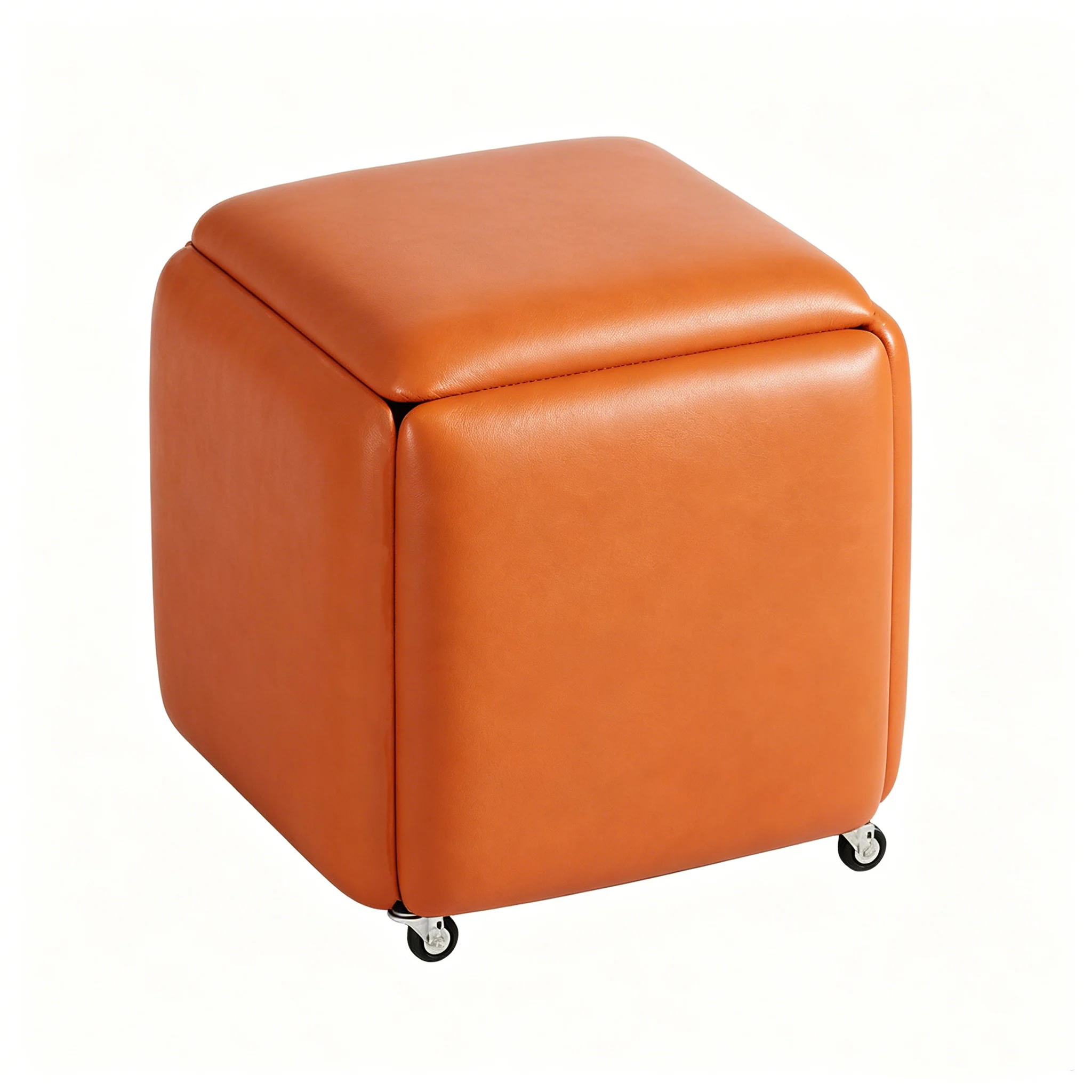 Upholstered Cube Stool detail view