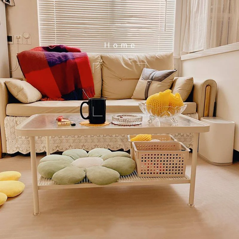 Two-Tier Mesh Shelf Coffee Table detail view