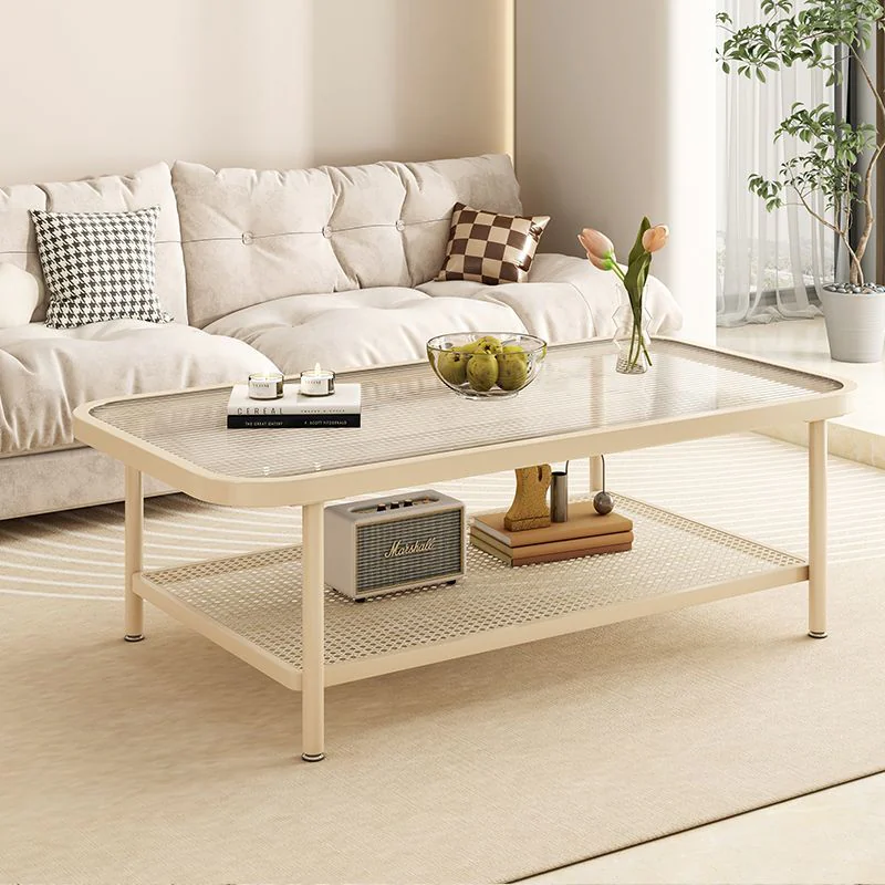Two-Tier Mesh Shelf Coffee Table