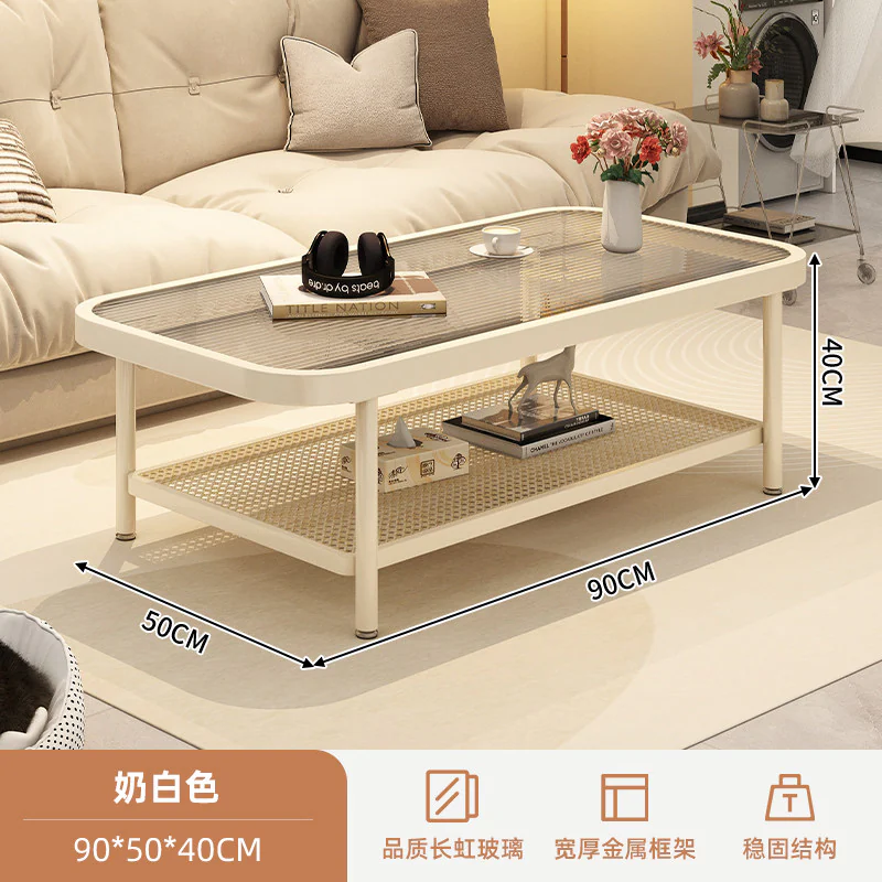 Two-Tier Mesh Shelf Coffee Table